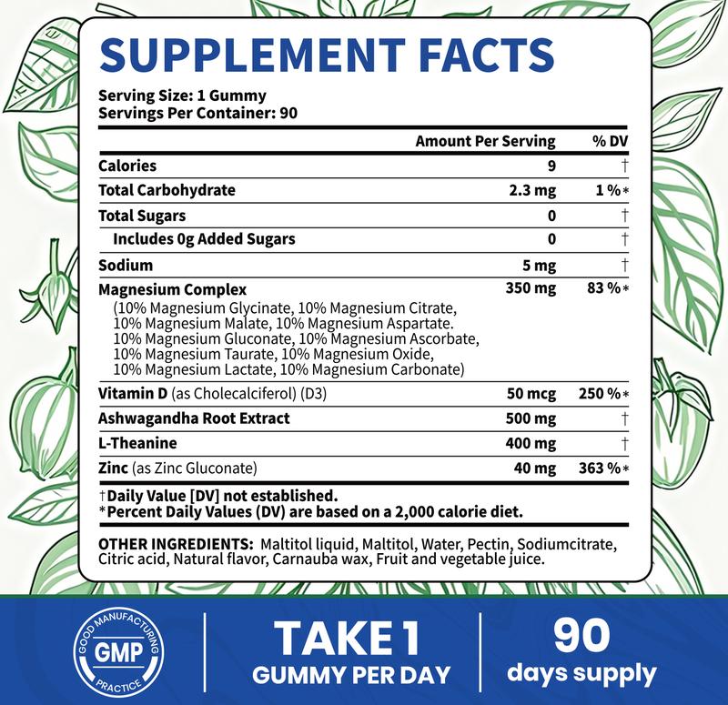 Sunilly Magnesium Glycinate Gummies with Ashwagandha